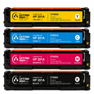 Compatible HP 201A Toner Cartridge Multipack CF400A CF401A CF402A CF403A 4 Pack for HP Color LaserJet Pro M252dw M252n MFP M277dw M277n by The Cartridge Depo