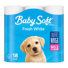 Baby Soft Fresh White 2 Ply Toilet Paper - Pack of 18