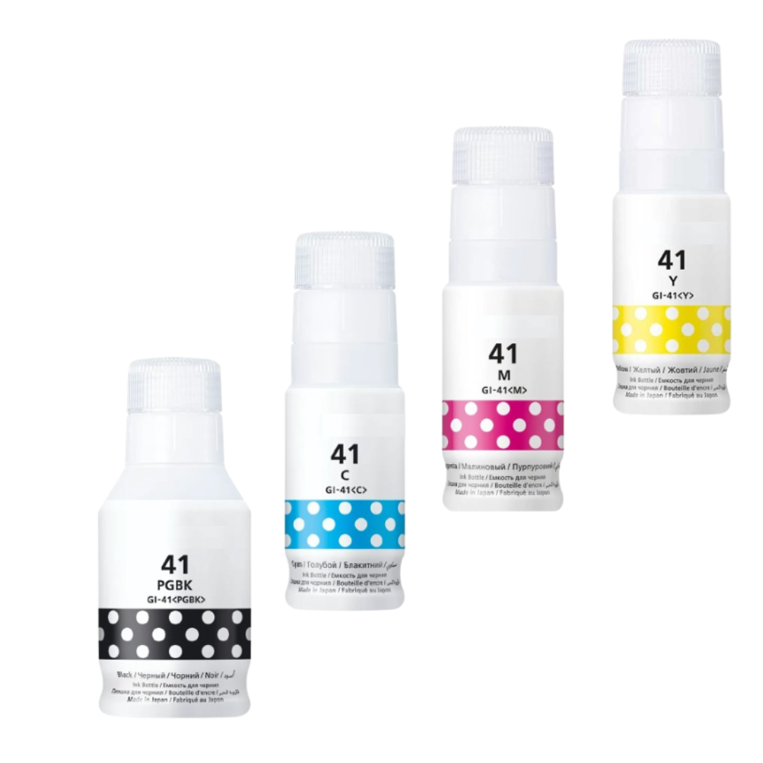 41-BCMY.png Canon GI-41 B/C/M/Y Generic Ink Bottles *Value Pack* - Image 1