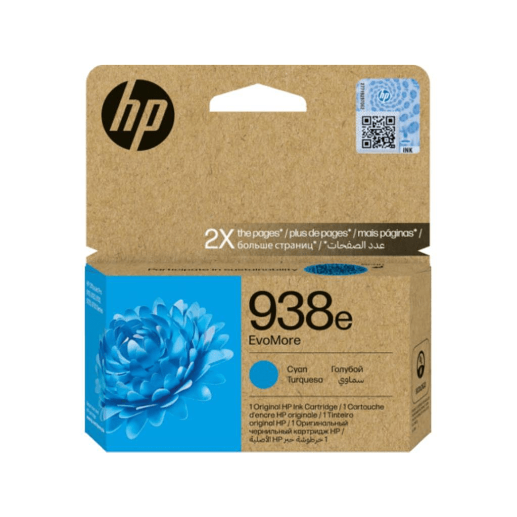 4s6x9pe-ink-44748639830180.png HP 938e Evomore Original Cyan Ink Cartridge For HP Officejet Pro 9110b: 9120 All:in:one: 9120b All:in:one: 9130 All:in:one: 9130b All:in:one: 9110b: 9700: 9700e Printer Series - Image 1
