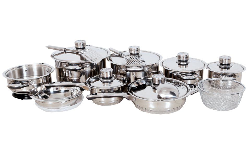 57579043-1-zoom.jpegtakealot-54539679-1.jpg 21 Piece Stainless Steel Cookware Pot Set - 7 Layer Capsuled Bottom - Image 1