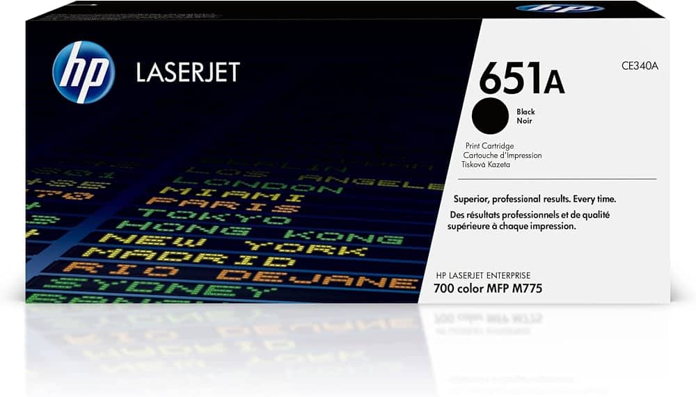 612dWVxkULL._AC_SL1000__.jpg HP 651A Original Black Toner Cartridge CE340A – 13,500 Page Yield for HP Color LaserJet Enterprise M651 - Image 1