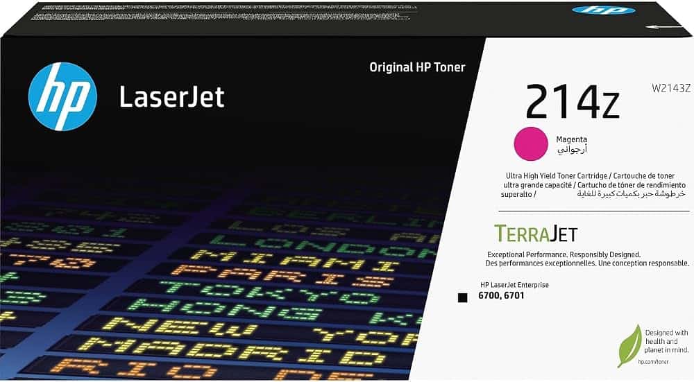 61fa0ogQZUL._AC_UF10001000_QL80_.jpg Original HP 214Z Magenta Ultra High Yield LaserJet Toner Cartridge (W2143Z) for HP Color LaserJet Enterprise 6700 & 6701 Series Printers - Image 1