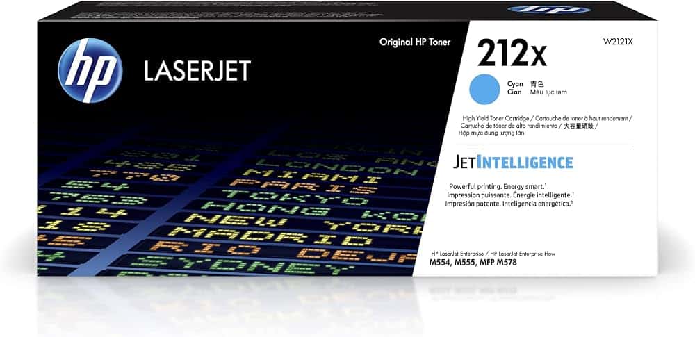 71Op0U1wdyL._AC_UF10001000_QL80_.jpg Original HP 212X Cyan High Yield LaserJet Toner Cartridge (W2121X) for Color LaserJet Enterprise M554, M555 & MFP M578 Series - Image 1