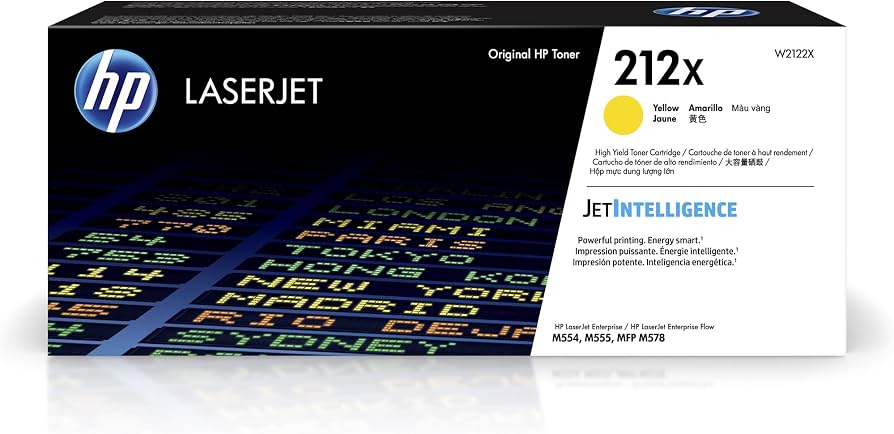 71S4RD0KrZL._AC_UF8941000_QL80_.jpg Original HP 212X Yellow High Yield LaserJet Toner Cartridge (W2122X) for Color LaserJet Enterprise M554, M555 & MFP M578 Series - Image 1