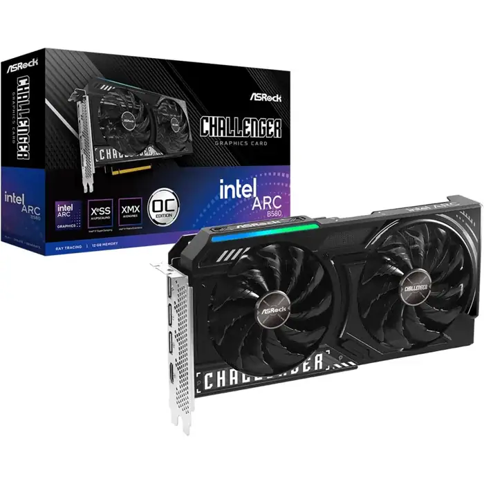 90-GA5LZZ-00UANF.webp ASRock Arc B580 Challenger OC CL 12GB Graphics Card - Image 1