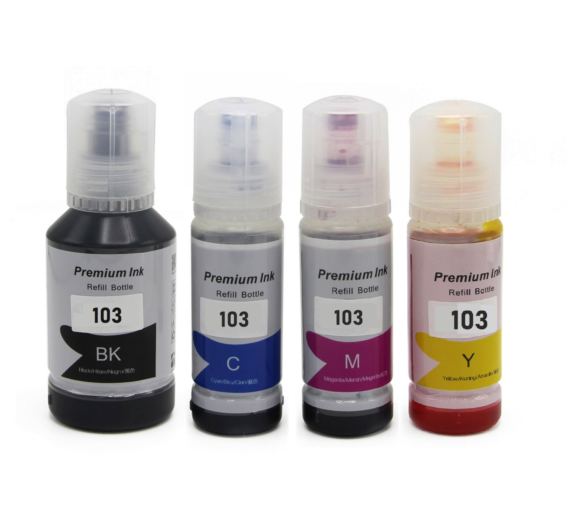 Epson-103-BCMY.jpg Epson 103 B/C/M/Y Generic Ink Bottles - Image 1