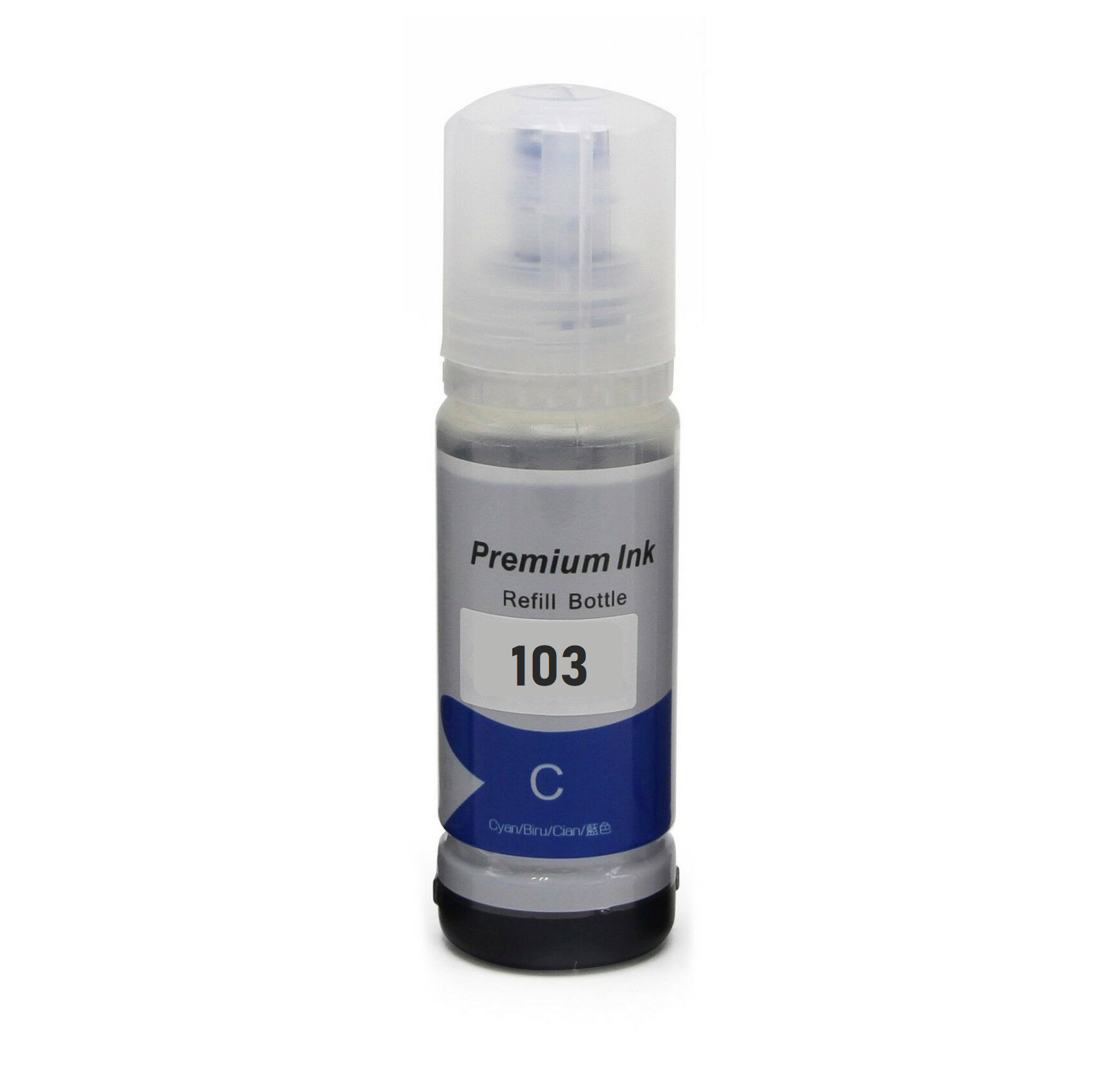 Epson-103-C.jpg Epson 103 Cyan Generic Ink Bottle - Image 1