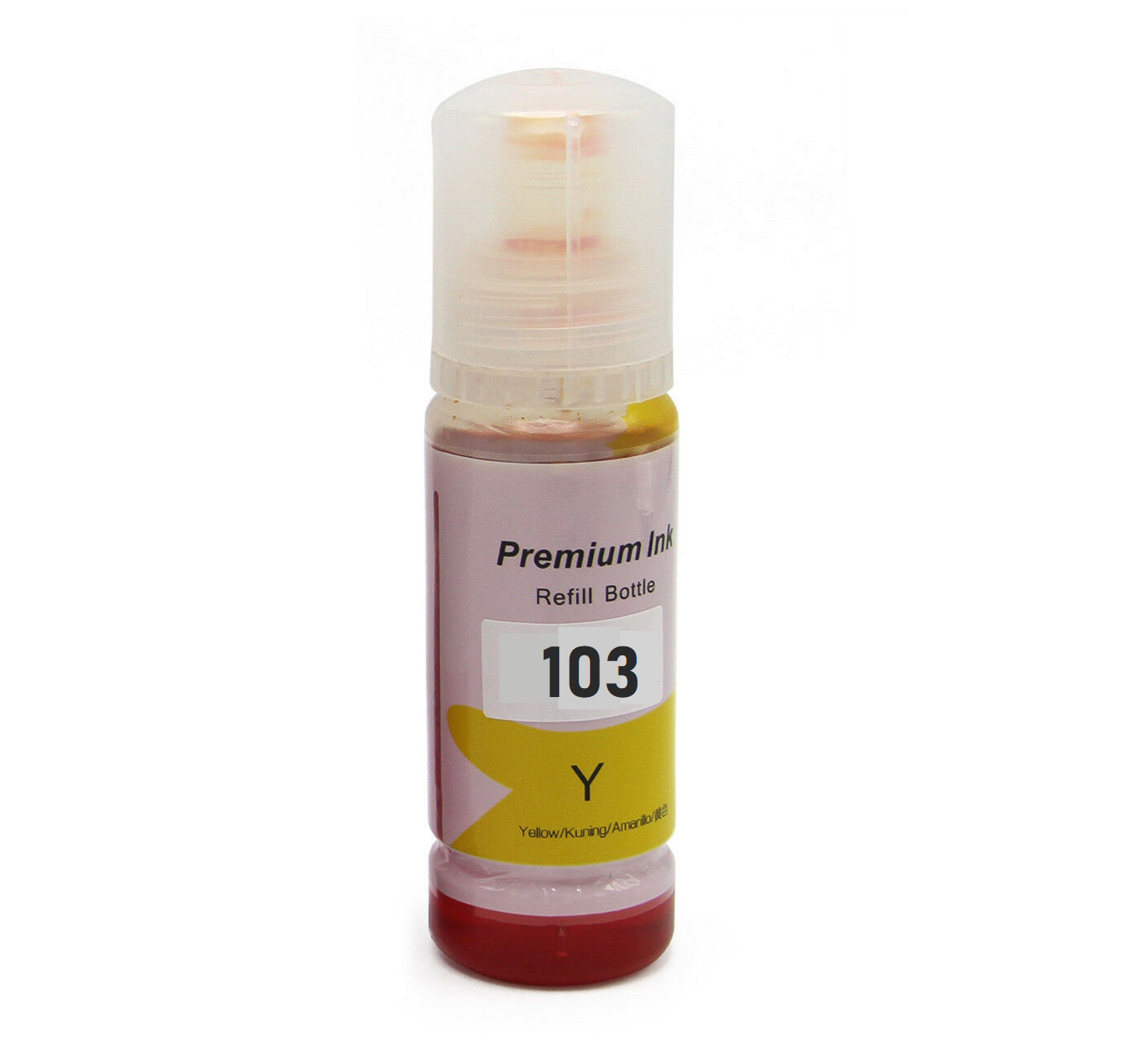 Epson-103-Y.jpg Epson 103 Yellow Generic Ink Bottle - Image 1