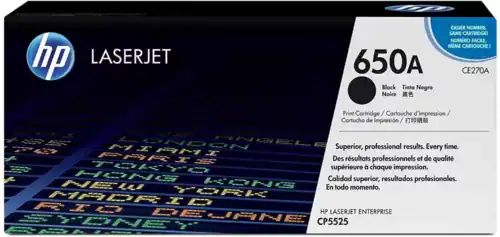 HCE270A.webp HP 650A (CE270A) Original Black LaserJet Toner Cartridge | 13,500-Page Yield - Image 1