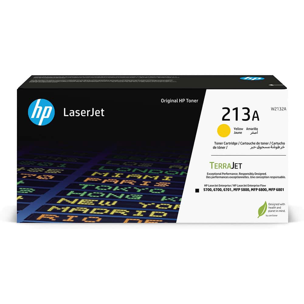 HP-213A-Yellow-Toner-Large.jpg HP 213A Original Yellow Toner Cartridge W2132A for HP Color LaserJet Pro M155, M182 & M183 - Image 1
