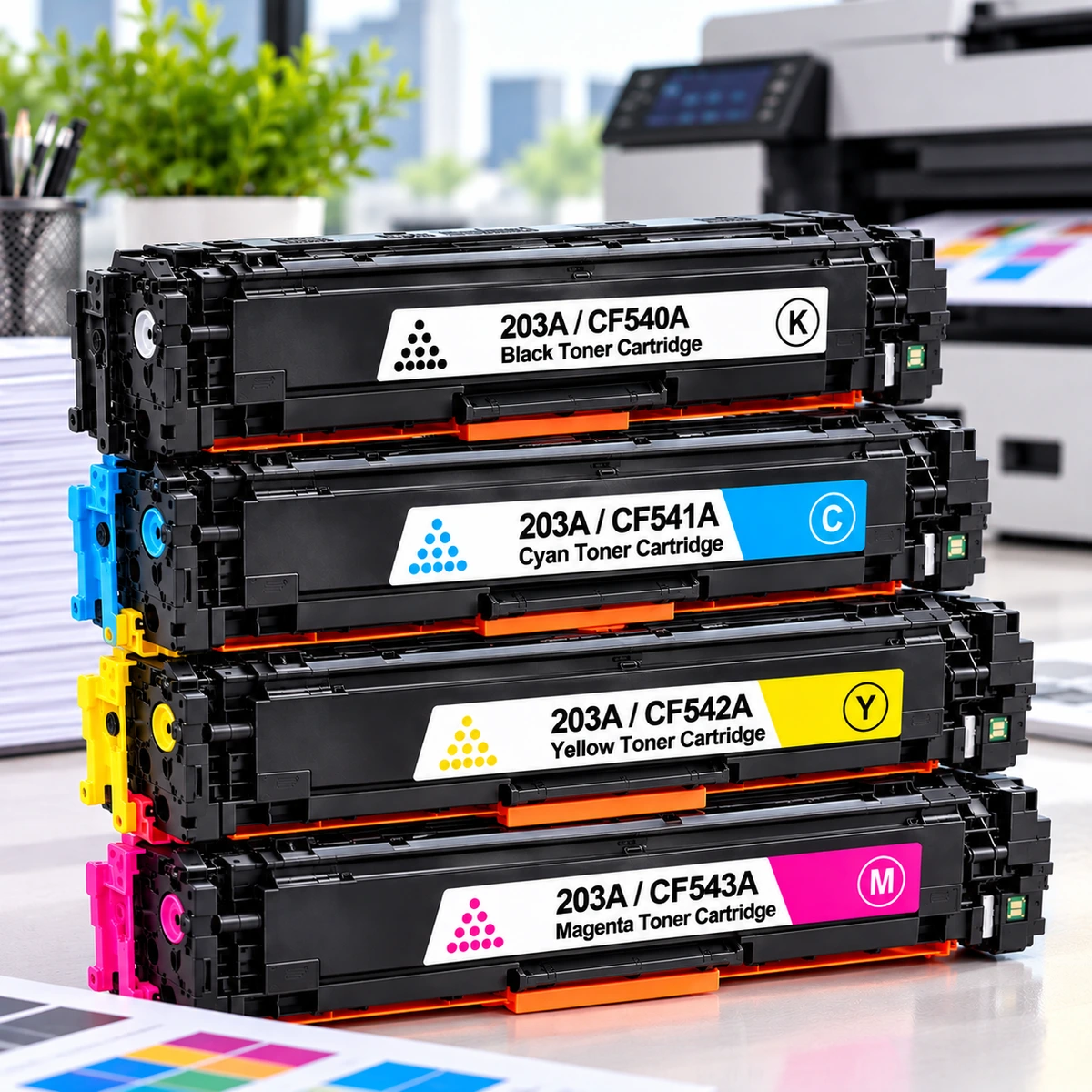 HP_203A_Multipack_1200x1200 Compatible HP 203A / CF540A–CF543A Multipack Toner Cartridges – Print Inventory - Image 1