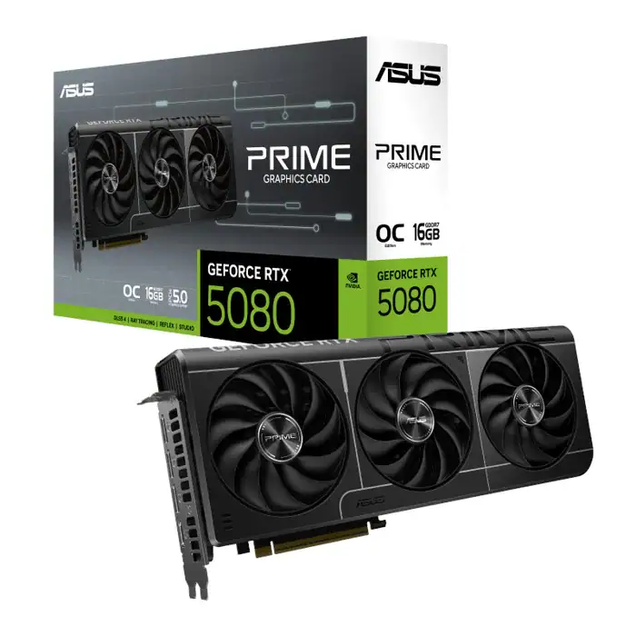 PRIME-RTX5080-O16G.webp Asus GeForce RTX 5080 PRIME OC 16GB Graphics Card - Image 1