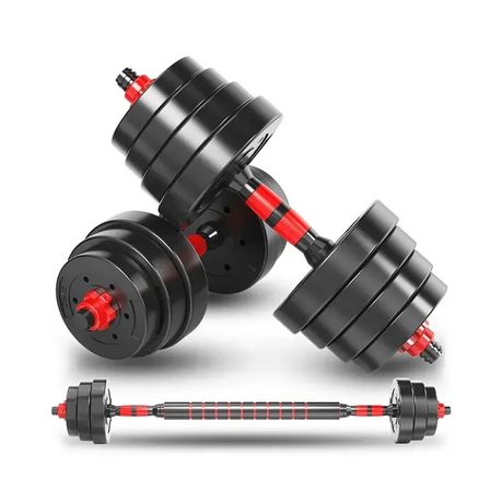 TA-PLID97456866.jpg Adjustable Rubber Barbell And Dumbbell Weight Set - Image 1