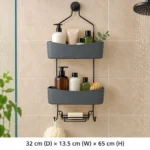 Bathroom Basics 3-Tier Shower Caddy Grey - Image 3