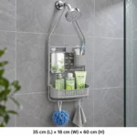 Bathroom Basics Large Shower Caddy Grey - Image 4