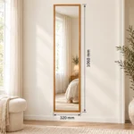 Design House Dress Framed Mirror Beech 320 x 1060 mm - Image 2