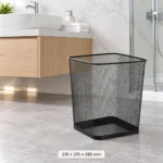 Bathroom Basics Square Waste Paper Basket Black - Image 4
