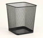 Bathroom Basics Square Waste Paper Basket Black