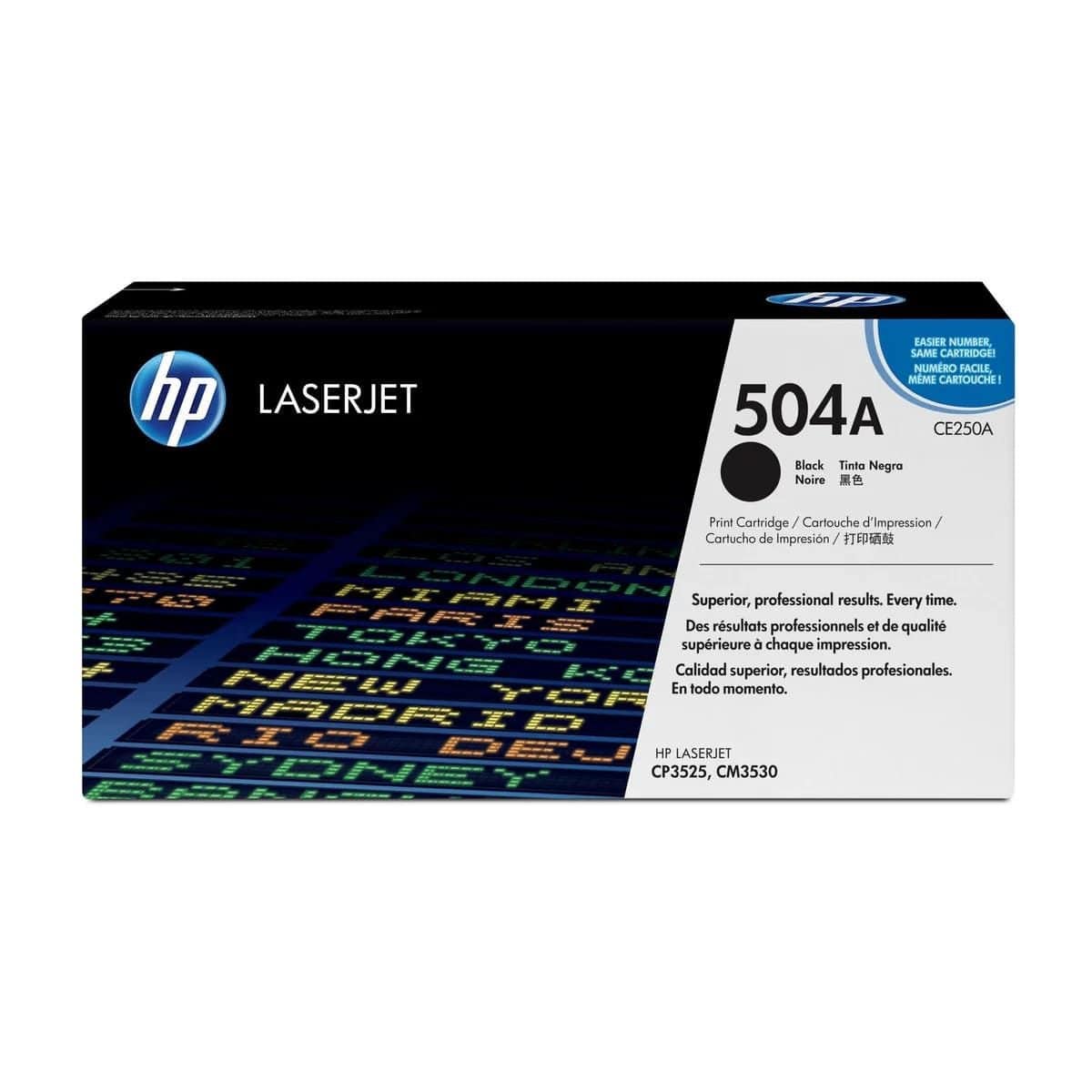 cnhpce250a_1.jpg HP 504A HCE250A Original Black Toner Cartridge – Compatible with HP Colour LaserJet CP3525 & CM3530 – 5,000 Pages - Image 1
