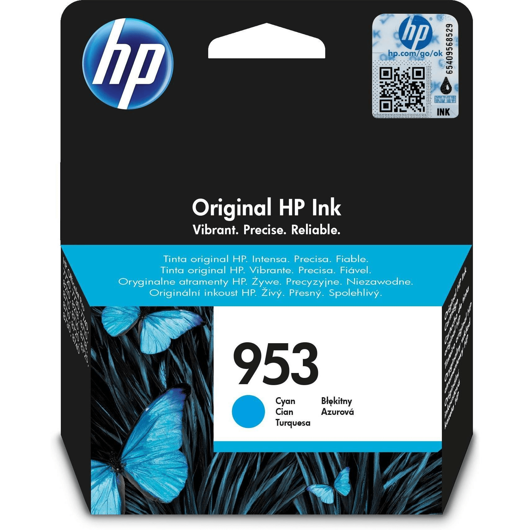 f6u12ae-ink-20693226061988.png HP 953 Original Cyan Ink Cartridge For HP Officejet Pro 7700: 8200: 8700 series - Image 1