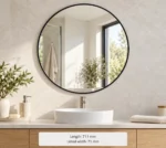 Mainstays Aluminium Round Mirror Black 711 mm - Image 2