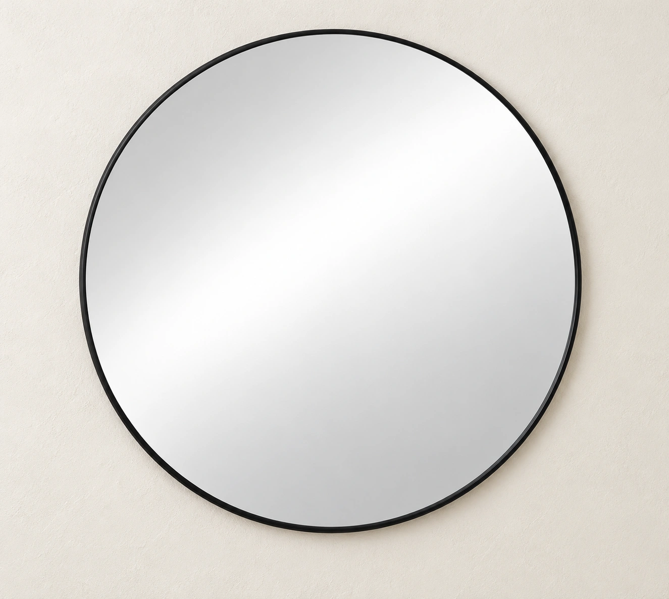 mainstays-round-black-clean-display Mainstays Aluminium Round Mirror Black 711 mm - Image 1