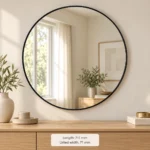 Mainstays Aluminium Round Mirror Black 711 mm - Image 3