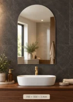 Pennyware Polished Dome Bathroom Mirror (700 × 500 × 3 mm) - Image 4