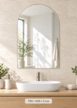 Pennyware Polished Dome Bathroom Mirror (700 × 500 × 3 mm) - Image 2