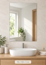 Pennyware MR1-200-00011 Polished Square Mirror 700 x 500 x 3 mm - Image 2