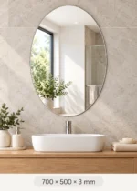 Pennyware MR1-200-00009 Polished Oval Mirror 700 x 500 x 3 mm - Image 3