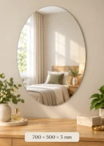 Pennyware MR1-200-00009 Polished Oval Mirror 700 x 500 x 3 mm - Image 2