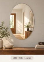 Pennyware MR1-200-00009 Polished Oval Mirror 700 x 500 x 3 mm - Image 4