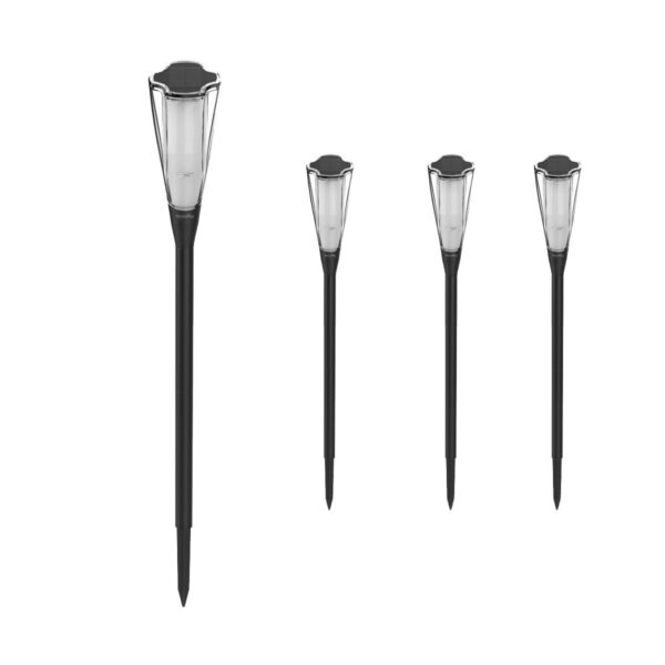 BezosMax 4 Pack Solar Torch Lights, Outdoor Garden Flickering Flame Light