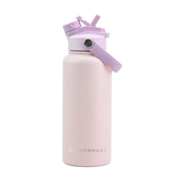 Maisonware 950ml Stainless Steel Insulated Bottle - Dual-Lid, Vacuum