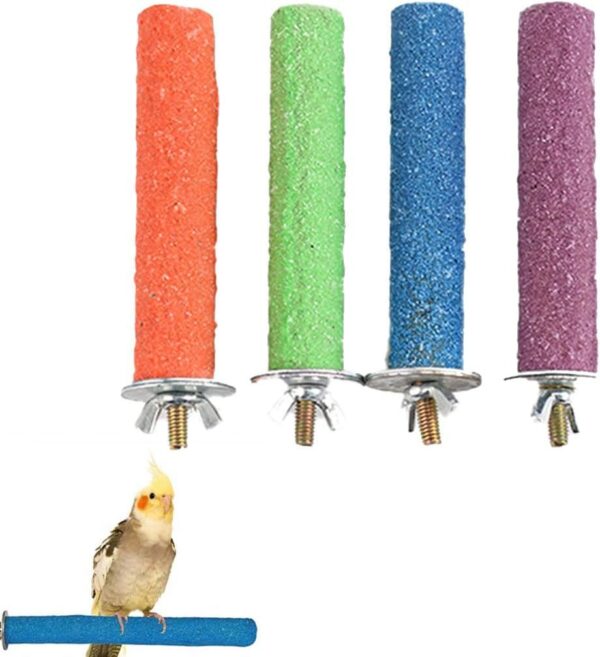 Koirerooy 5 Pieces Parrot Perches Toy Bird Cage Perches Stand 15 cm