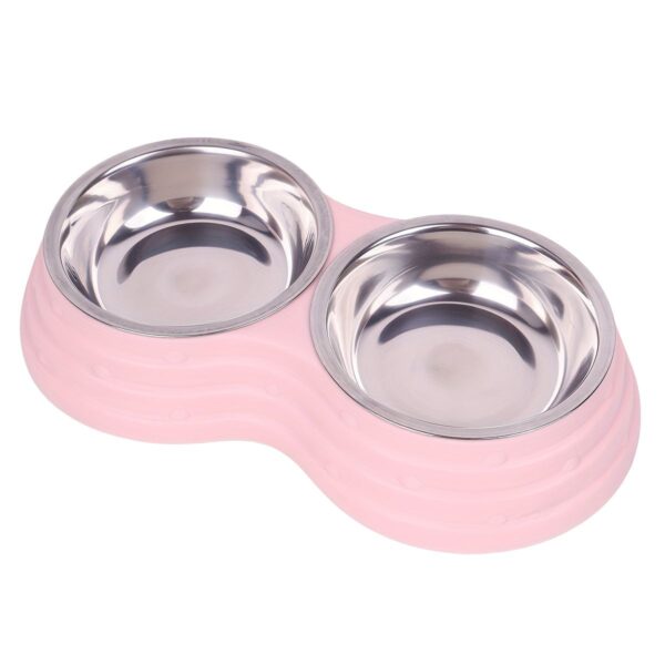Stainless Steel Double Pet Bowls For Dogs & Cat With Non-Skid Base