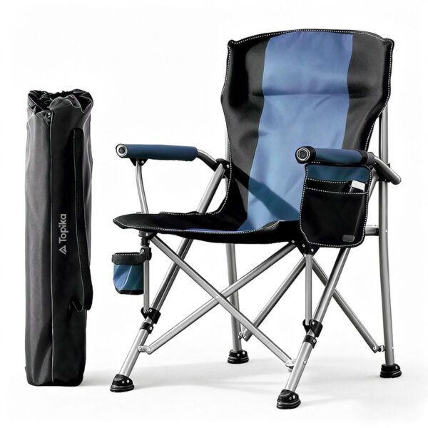 Topika Folding Camping Chair - Sturdy Outdoor Folding Chair for Adults