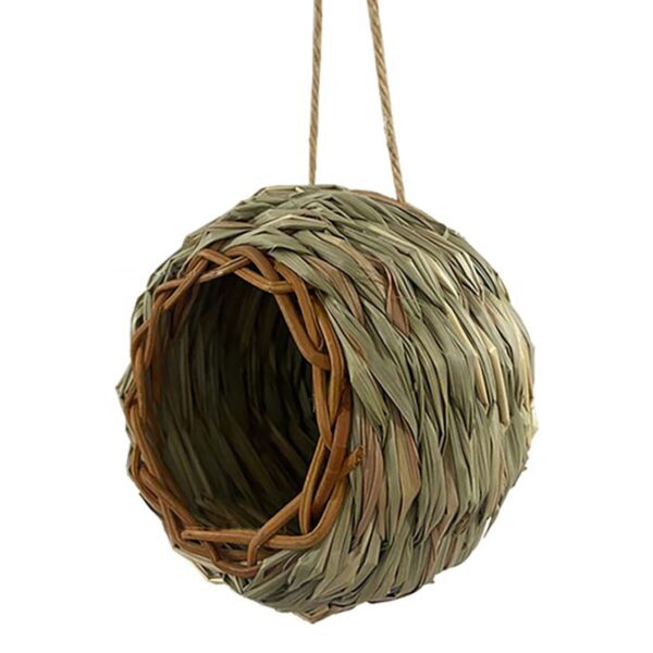 Round Large-Opening Handwoven Grass Bird Nest