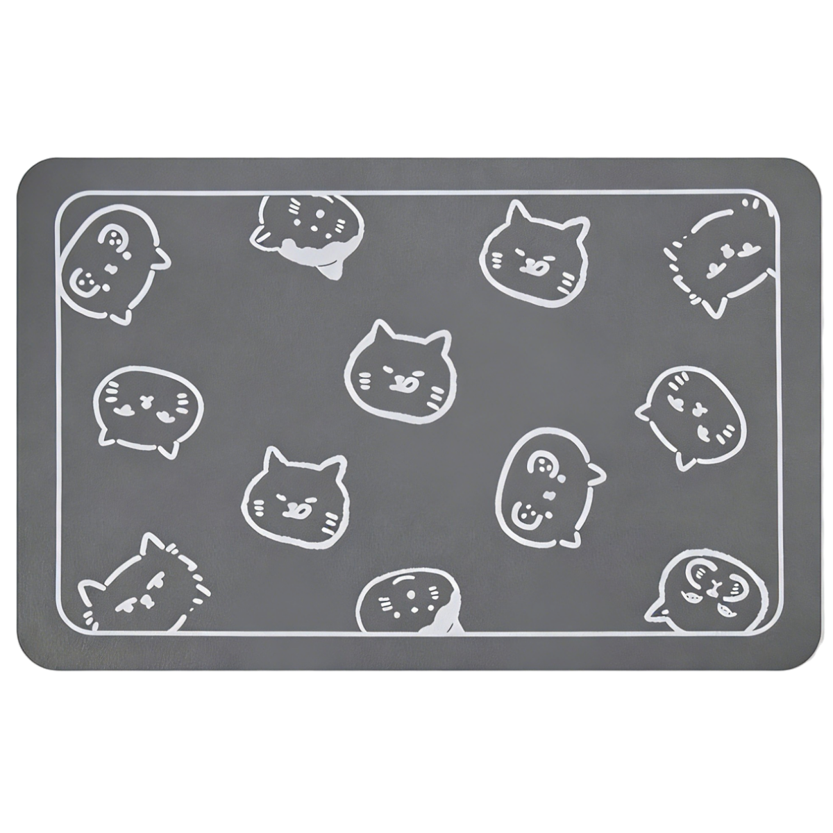 Non-Slip, Waterproof Pet Feeding Mat, Light Gray, 40x50cm Non-Slip, Waterproof Pet Feeding Mat, Light Gray, 40x50cm