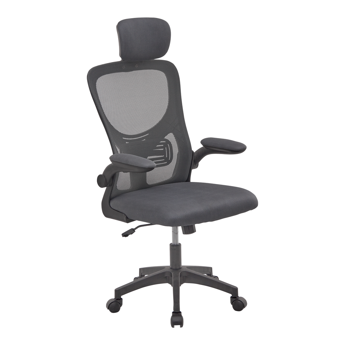 Everfurn Kira High Back Office Chair with Headrest - Grey with Black Frame Everfurn Kira High Back Office Chair with Headrest - Grey with Black Frame