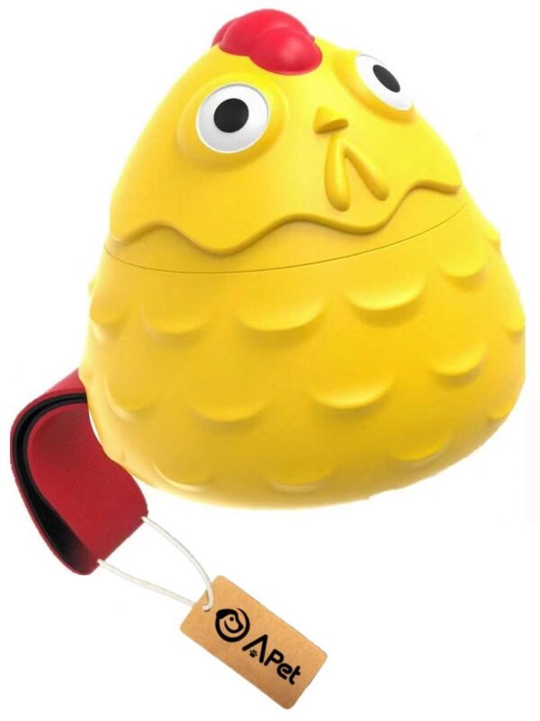 A-PET Dog Chew Toy - Chicken Giggle Ball Treat Dispenser - Nylon Tug Strap