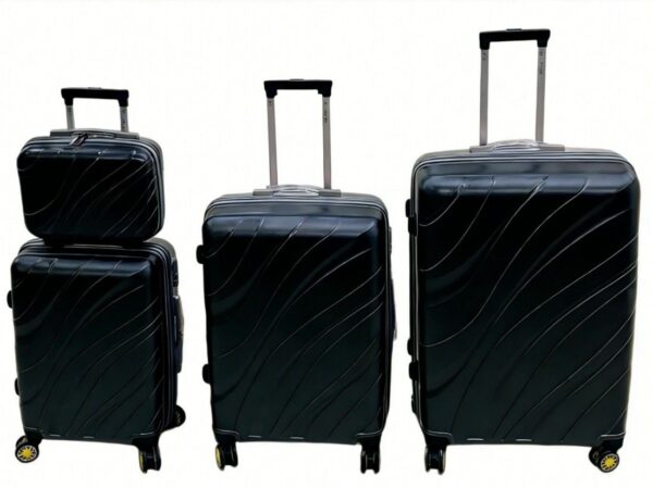 4-Piece ABS Luggage Set Hard Shell Travel Suitcase LC-2228-NC(Black)