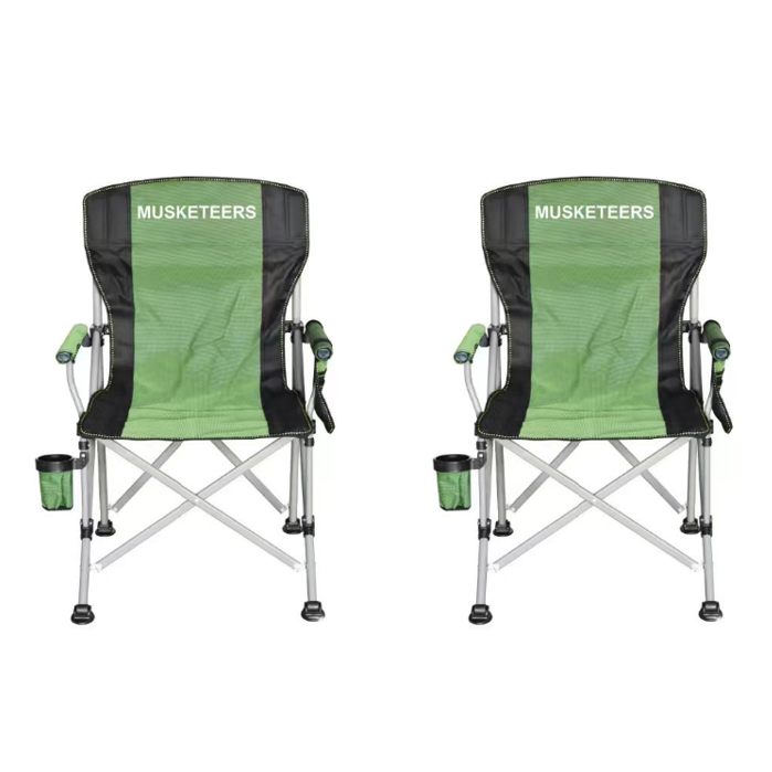 MUSKETEERS Folding Camping Chair Pack of 2 - Heavy Duty Outdoor Chair MUSKETEERS Folding Camping Chair Pack of 2 - Heavy Duty Outdoor Chair