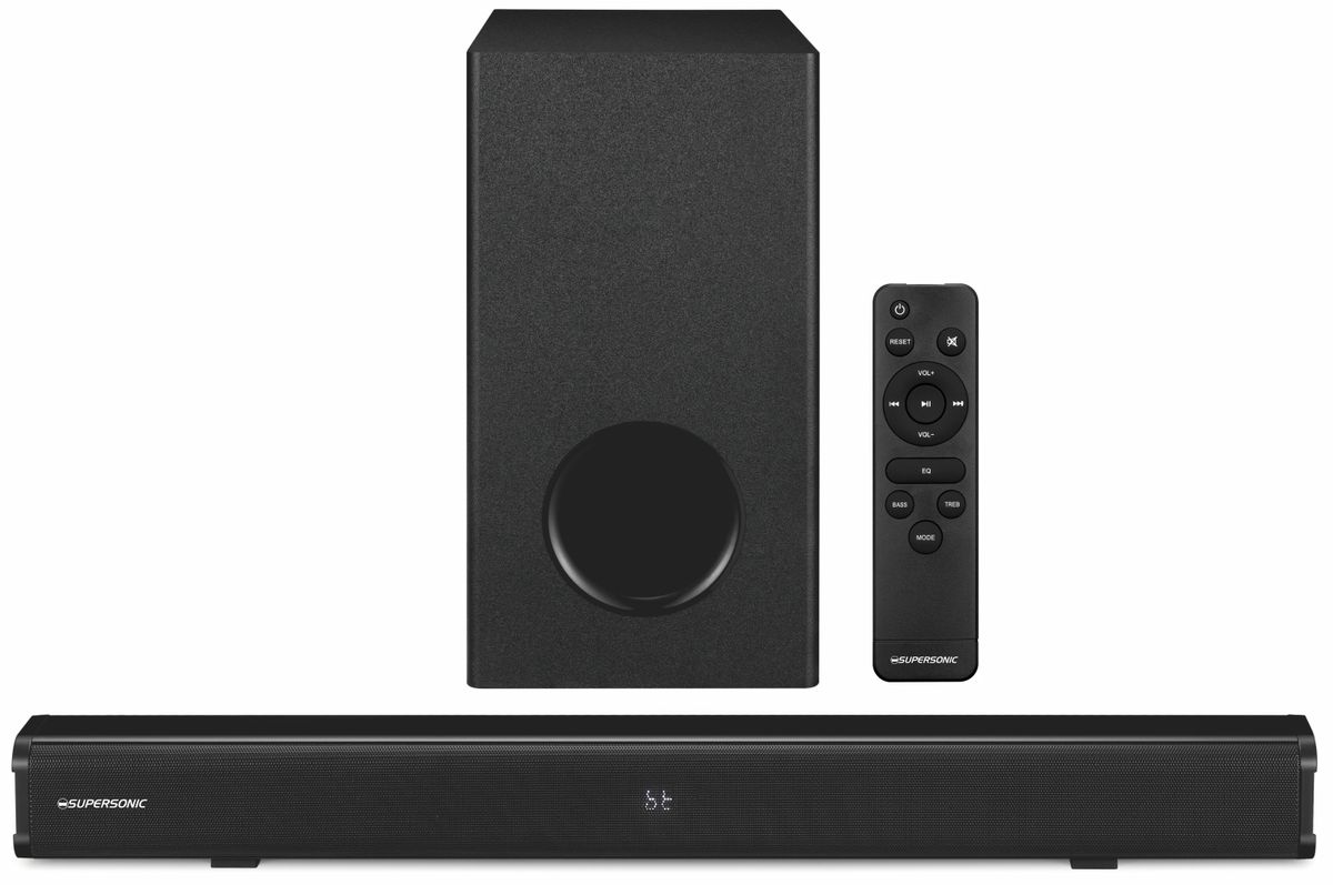 Supersonic 2.1CH 100W Soundbar 5" Subwoofer HDMI / BT / AUX / USB 101V Supersonic 2.1CH 100W Soundbar 5" Subwoofer HDMI / BT / AUX / USB 101V