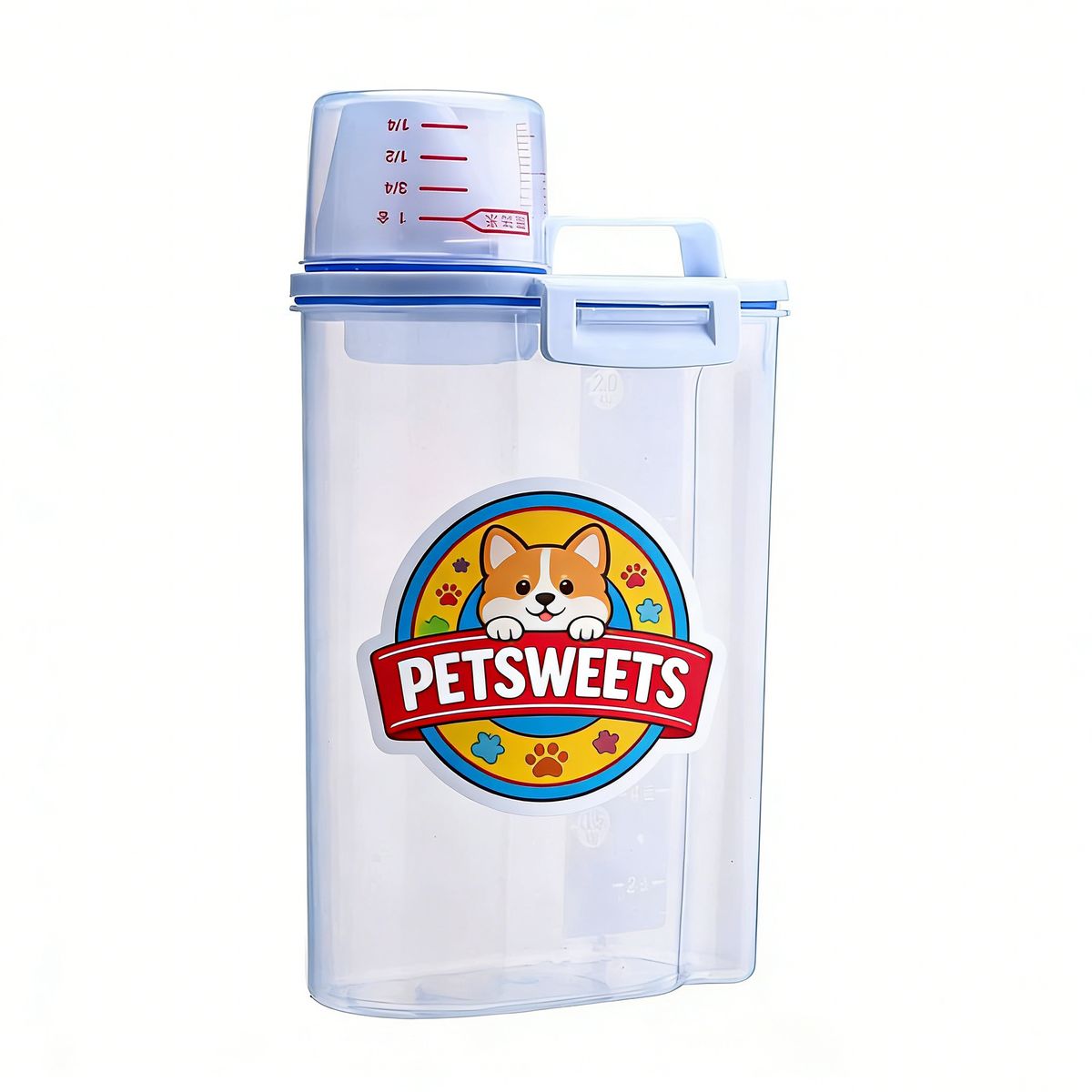 2.5L Pet Food Storage Container with Lid and Measuring Cup for Dogs/Cats 2.5L Pet Food Storage Container with Lid and Measuring Cup for Dogs/Cats