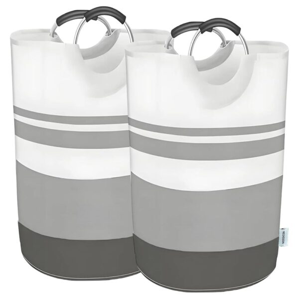 2 Pack 82L Large Collapsible Laundry Baskets Bin with Soft Aluminum Handle