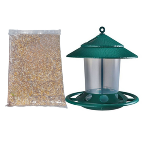 Optipet Wild Bird Feeder with 500g Garden Bird Seed -Hanging Outdoor Feeder