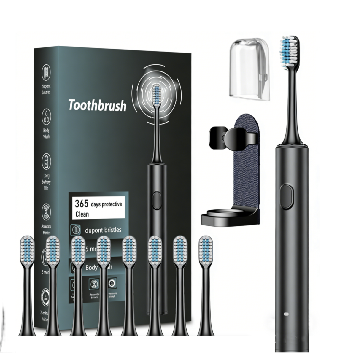 Rechargeable Electric Toothbrush 8 Brush Heads Gift with Toothbrush holder Rechargeable Electric Toothbrush 8 Brush Heads Gift with Toothbrush holder